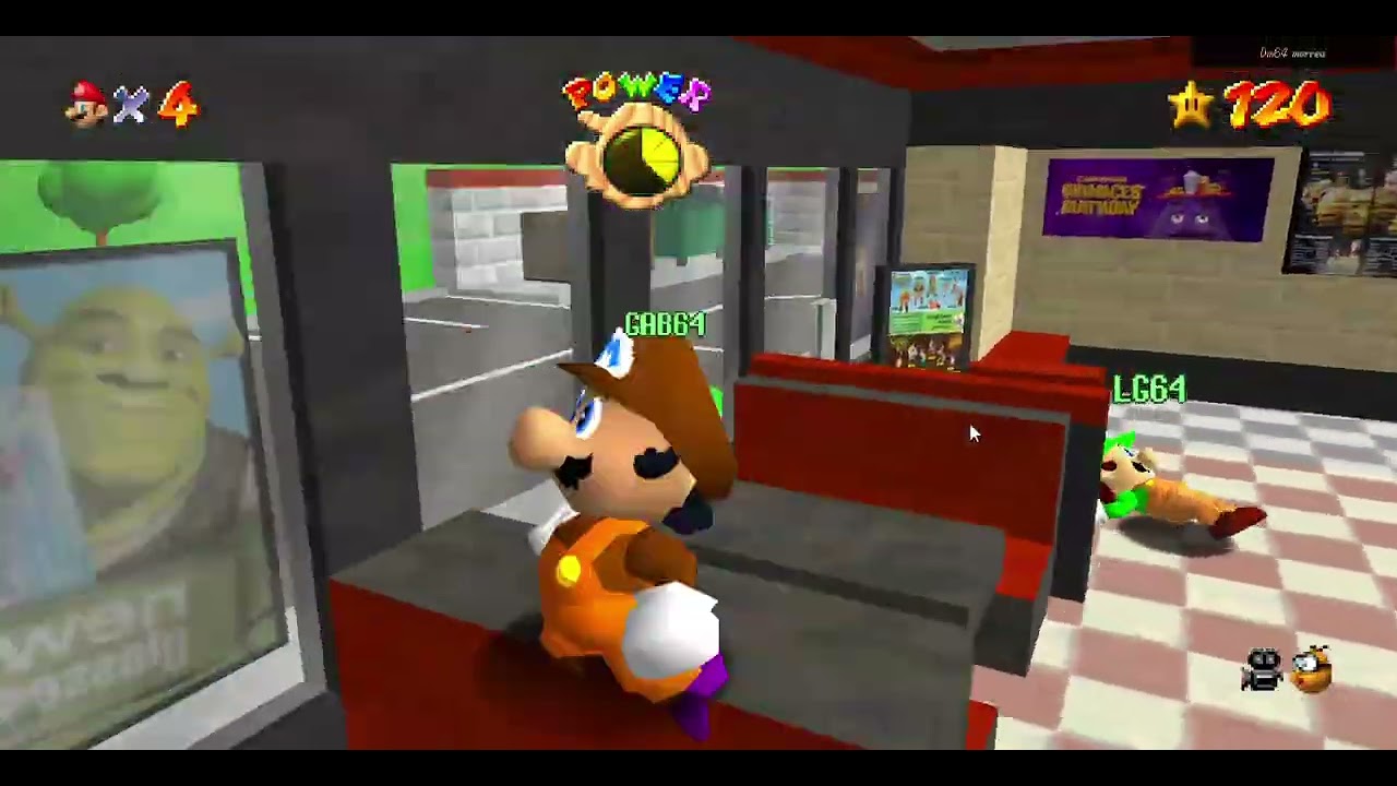 SM64 CO-OP Bloopers - do Jogo do Mestre de SoniclhexDan Parte 4/4 - "CAOS NO RESTAURANTE!"