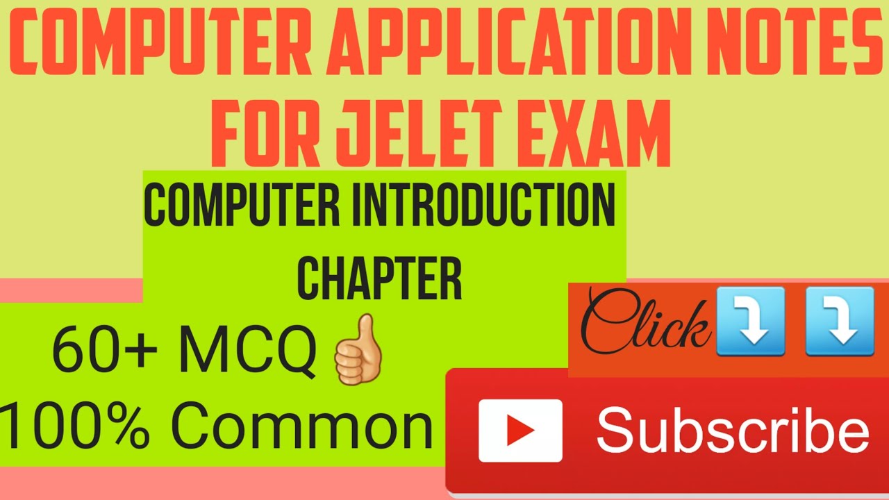 ##JELET 2019 - Computer Application (Free pdf)
