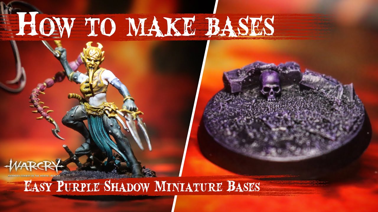 HOW TO MAKE BASES FOR KHAINITE SHADOWSTALKERS - Warhammer Warcry Miniature Basing - Purple Shadow