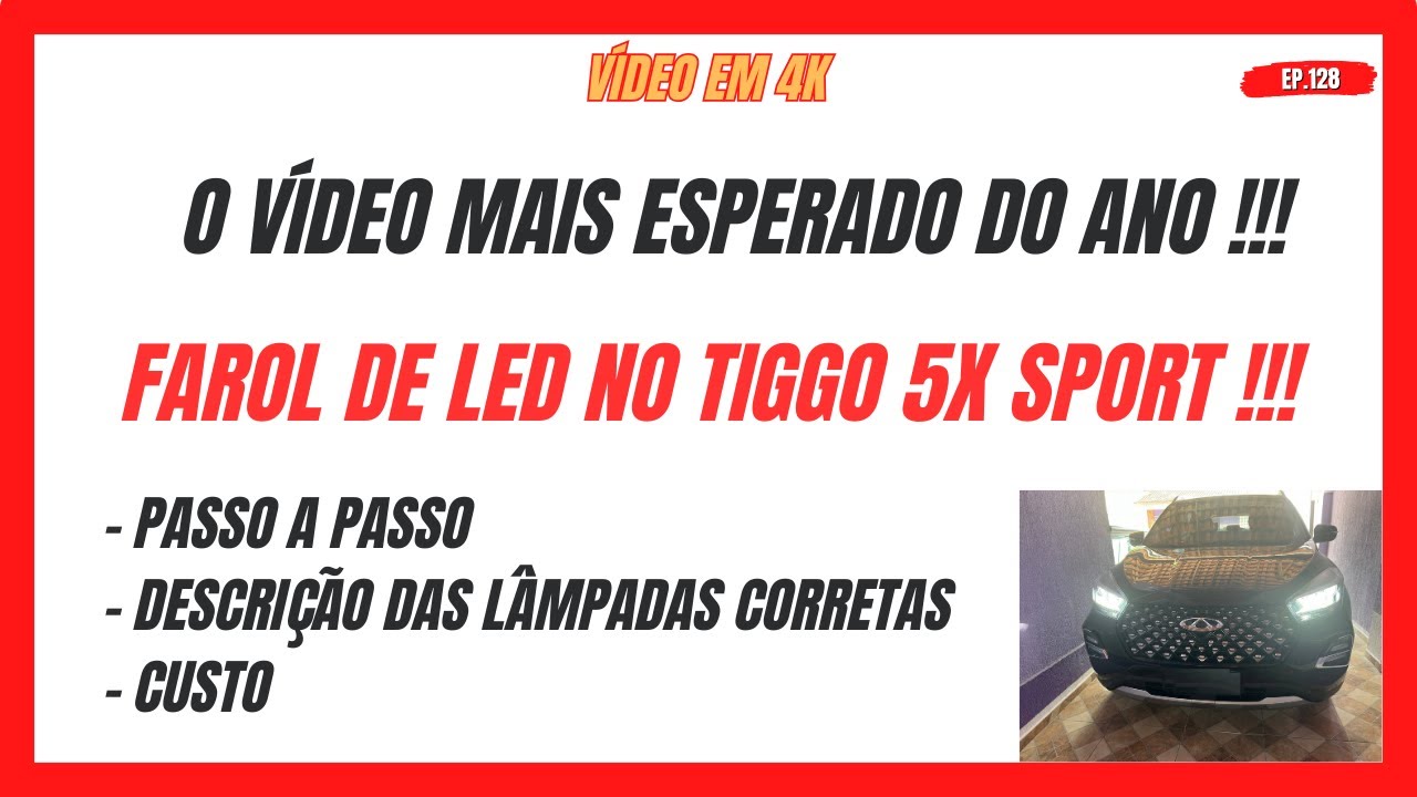 COMO INSTALAR FAROL DE LED NO CHERY TIGGO 5X SPORT 2024 !!! #caoachery #tiggo5x