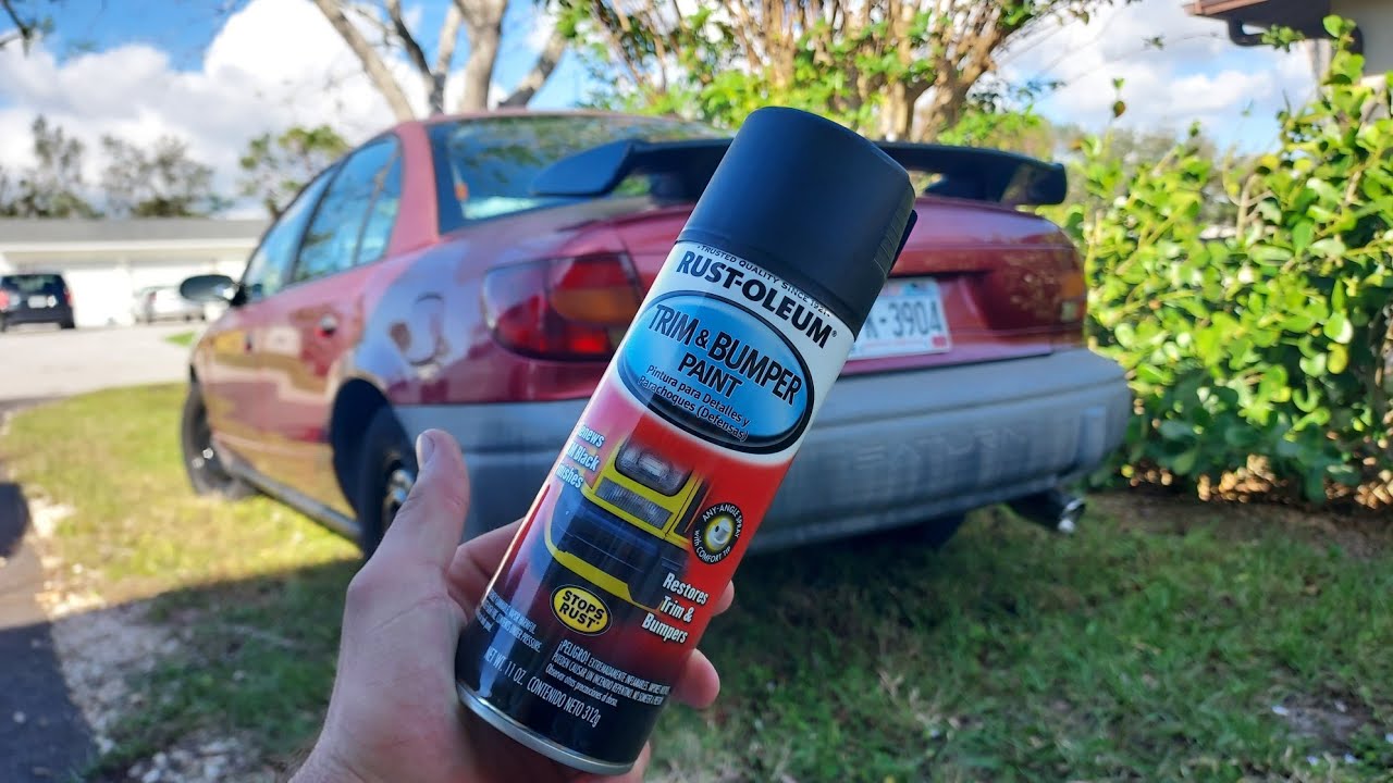 Using Rust-Oleum Trim And Bumper Paint To Restore My Faded Plastic Bumpers On My Car! Great Results!