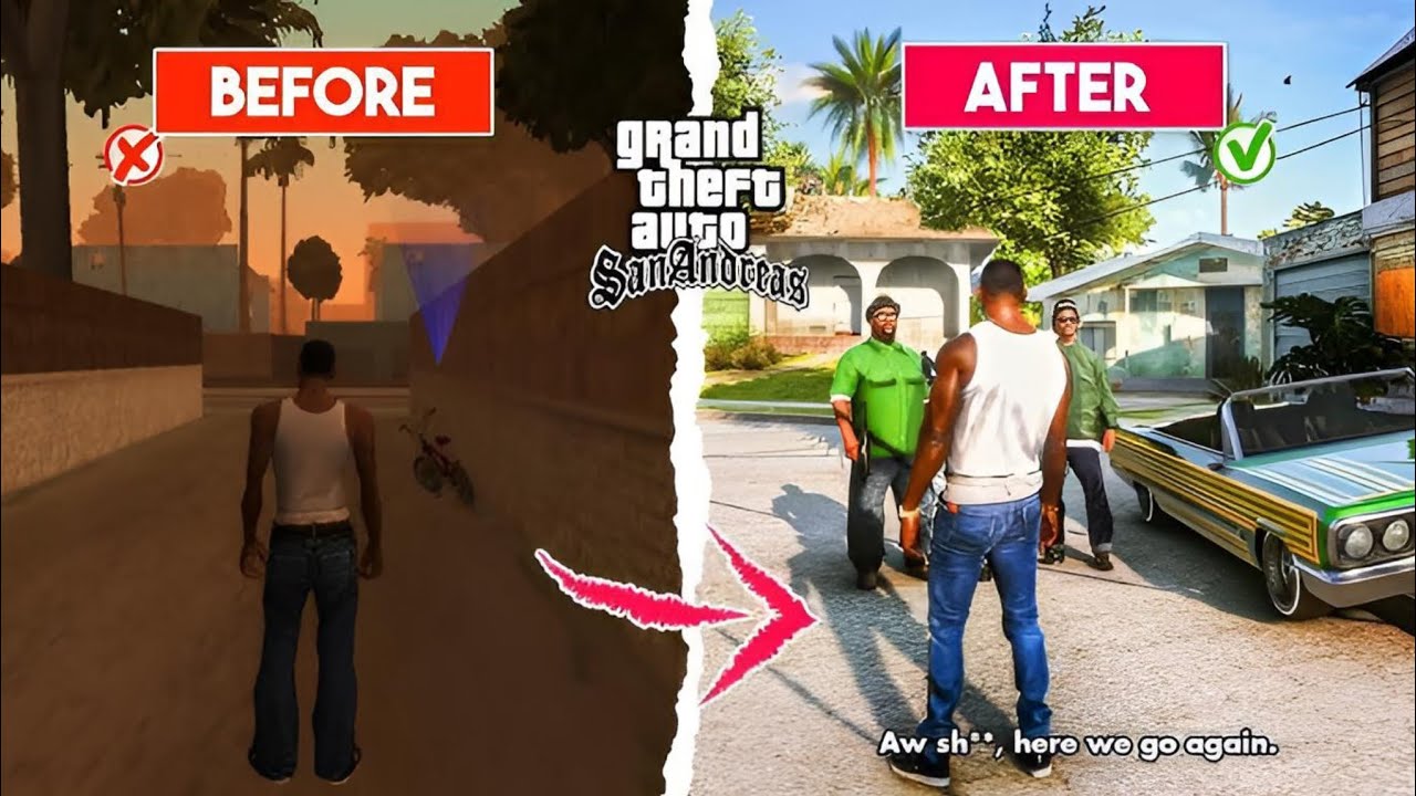 GTA SAN ANDREAS GRAPHICS MADE LIKE GTA5 🤯