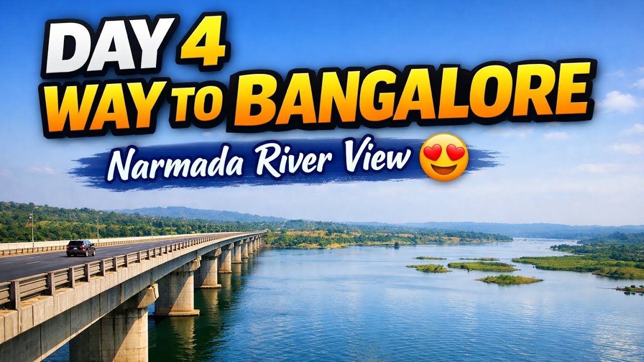Day 4 of way to banglore ( republic day coming soon 🇮🇳🇮🇳 ) narmada river view 🪟 ) 