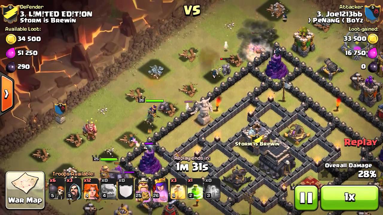 Coc 武神流三星九本 (无模拟/针对防二星阵)