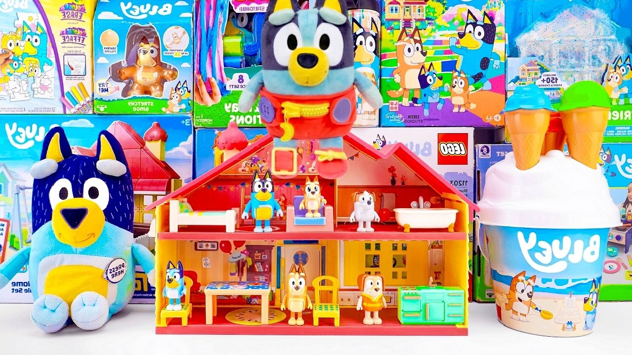 Bluey Toys Collection Unboxing Review 🐾 Bluey Family Home Playset & Bandit Plush Toy