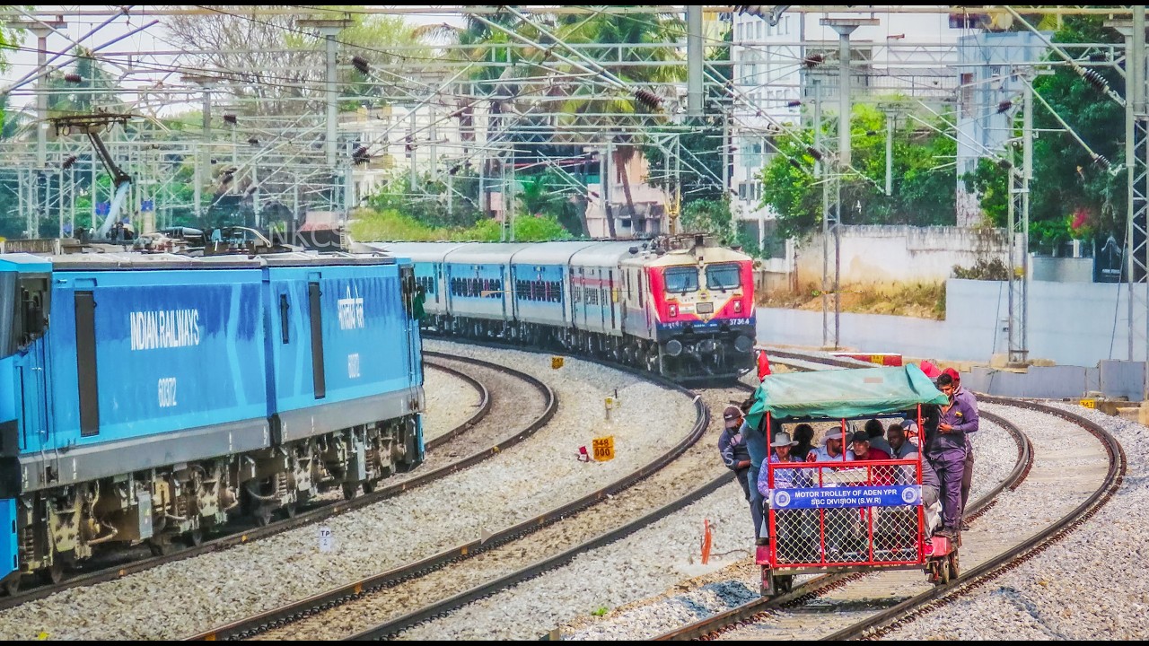 13 in 1 Indian Railways Curving Trains on Bengaluru Chennai line | 1st Place Winner WAP7 !