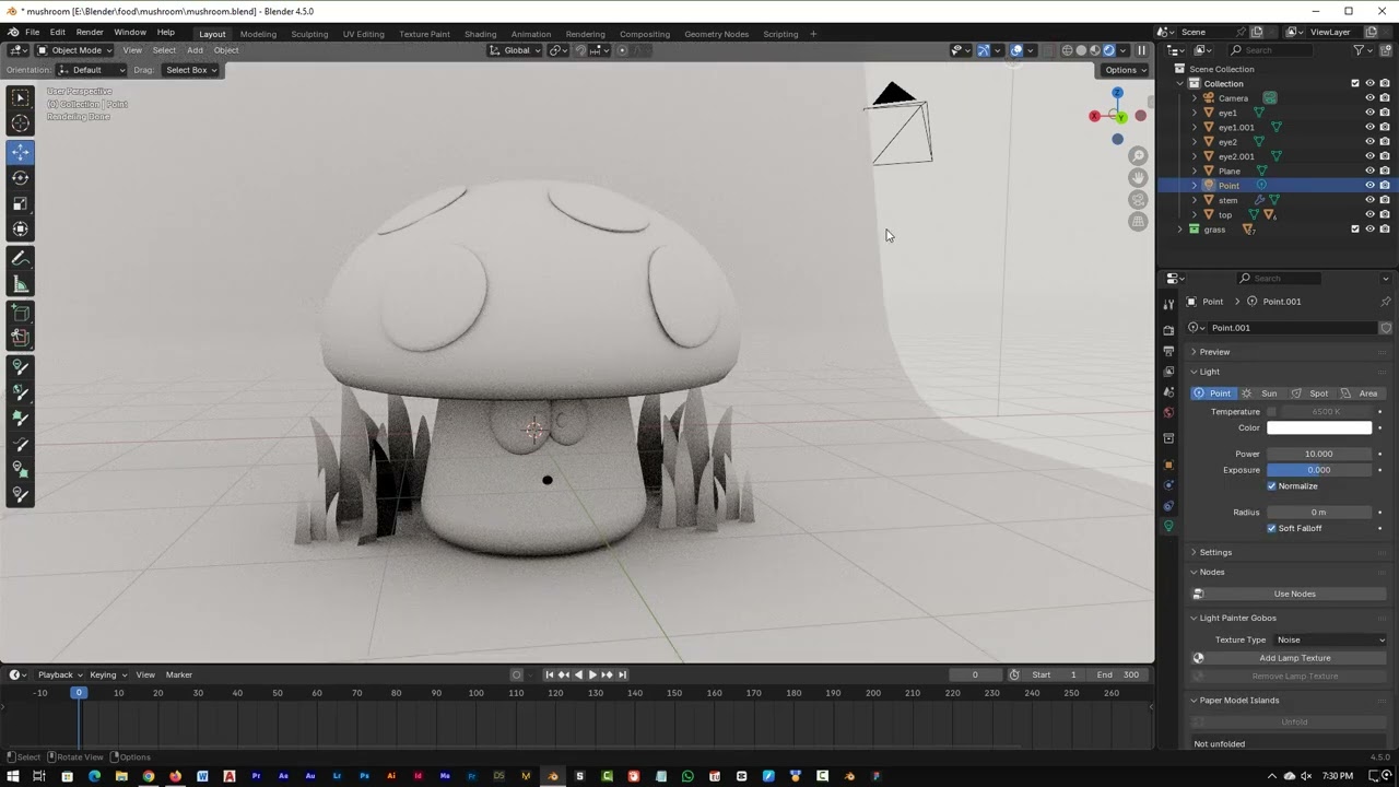 Modeling a cute mushroom  - #blender #3d #animation