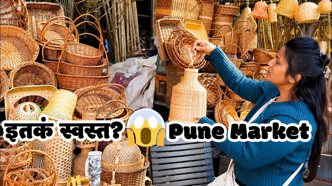 🌿 पुण्यातील सर्वात स्वस्त मार्केट!😱₹100–₹300 मध्ये भारी Decore वस्तू | Pune Market Tour | सुंदर Lamp