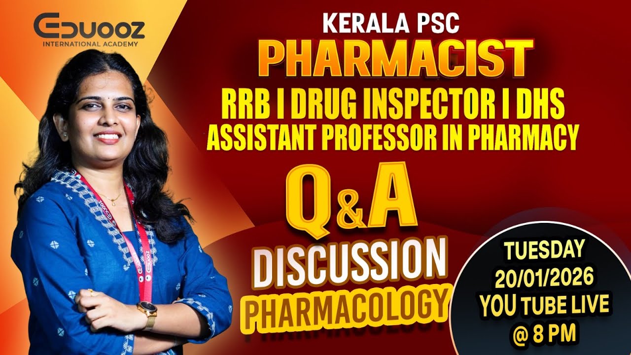 Kerala PSC Pharmacist | RRB | DI | DHS – LIVE Q&A & Exam Strategy | Eduooz Academy
