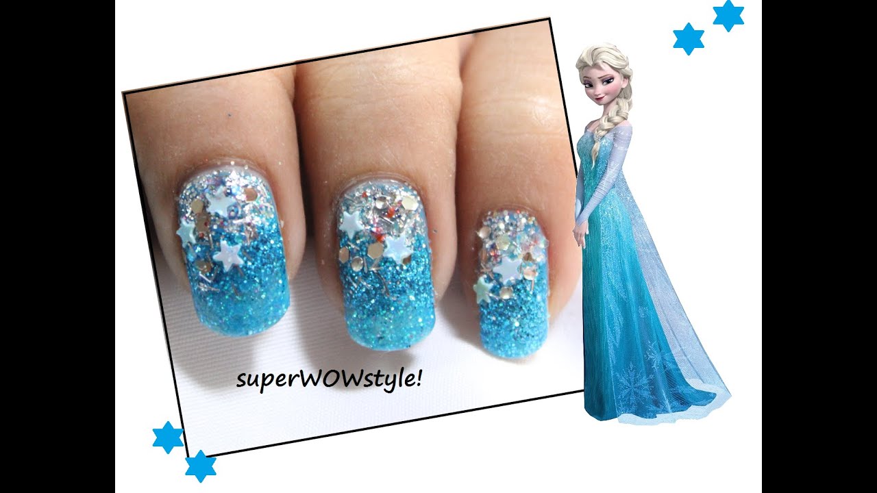 Glitter Winter Nails ❉ |   DIY Elsa Frozen Nail Art