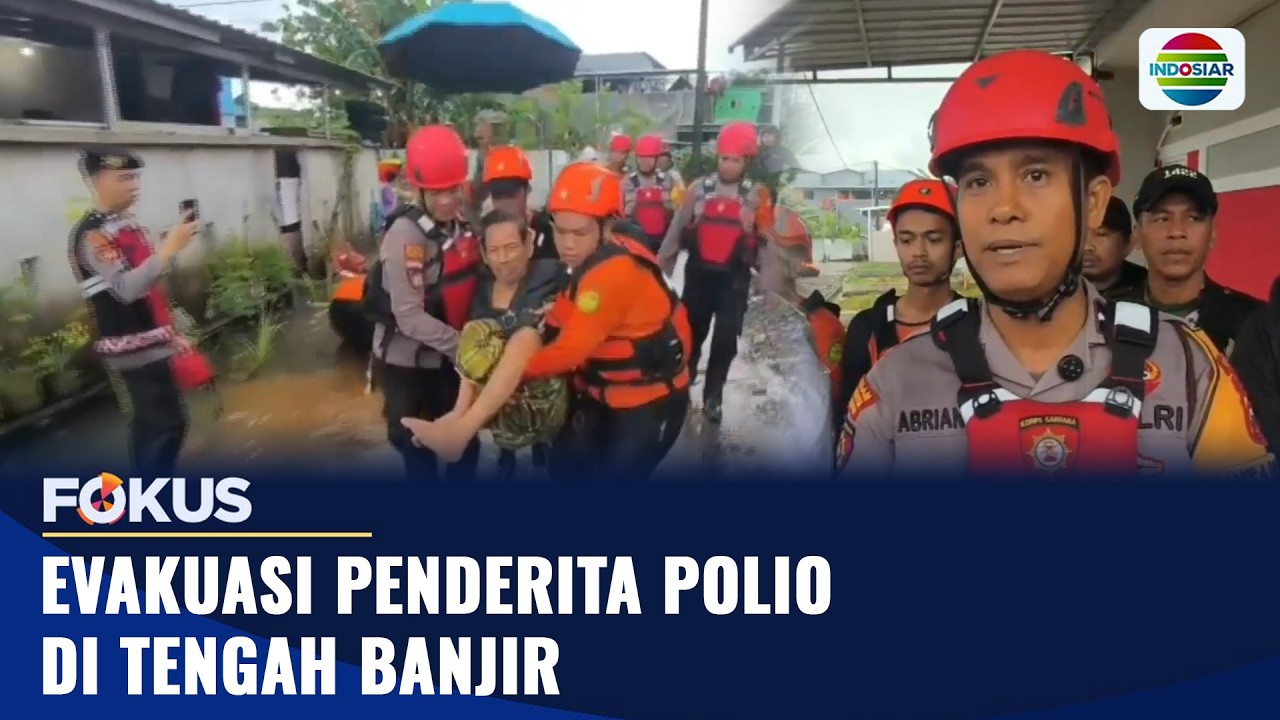 Evakuasi Penderita Polio di Tengah Banjir | Fokus