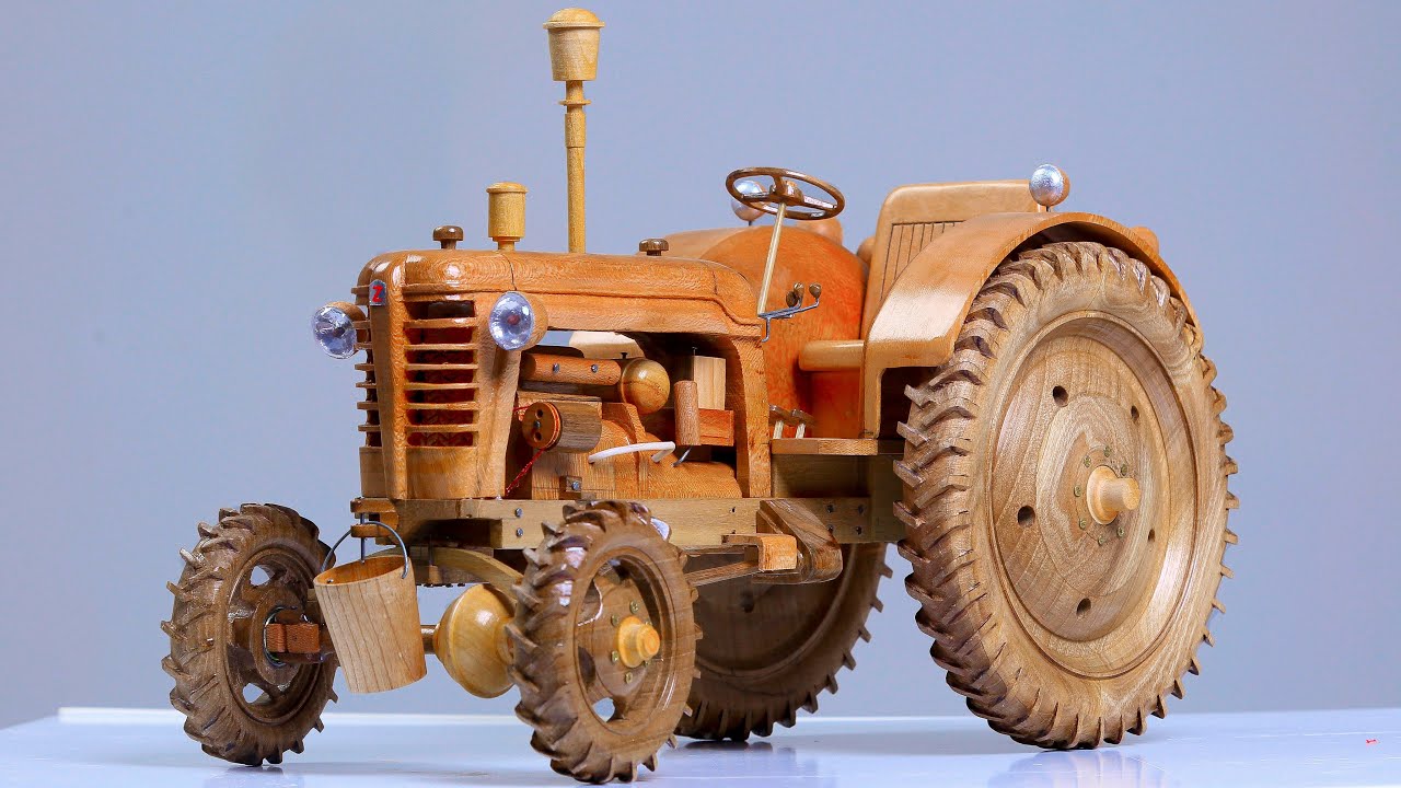 How to make Tractor Zetor 25 (1946) Out of Wood | ASMR Woodworking