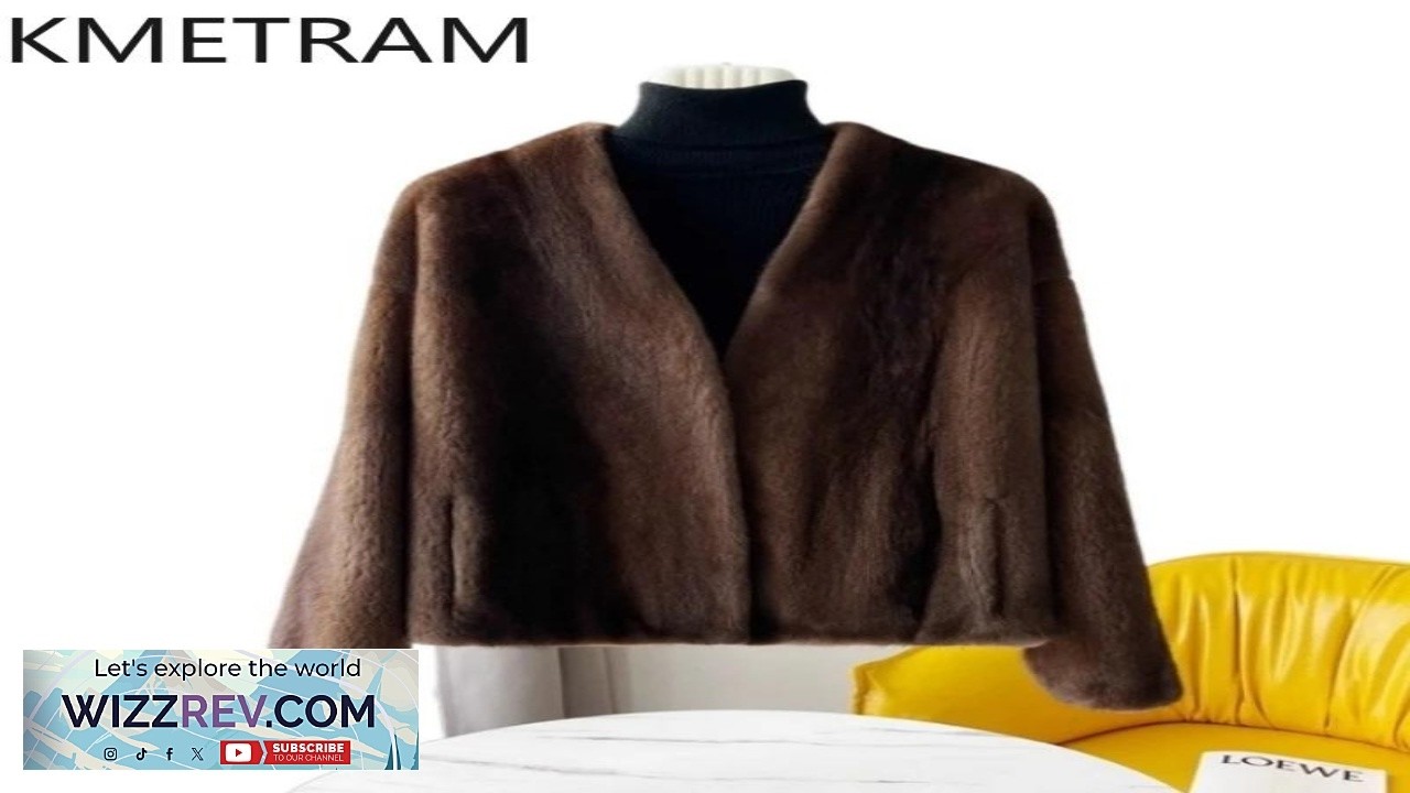 Natural Whole Mink Fur Coat Woman Short V neck Fur Jacket High Quality