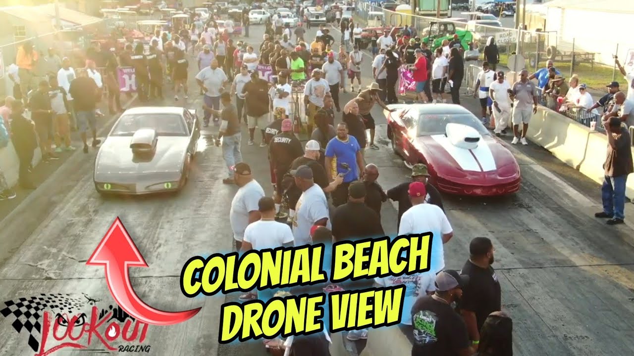 Super Tuned Cars In Colonial Beach Virginia | Drone View | Lookout Racing