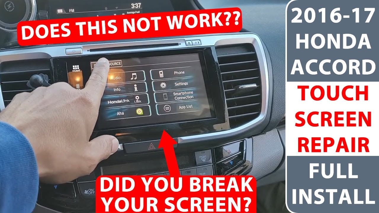 How To Replace 2016-2017 Honda Accord GPS Touch Screen Repair. Full Installation!