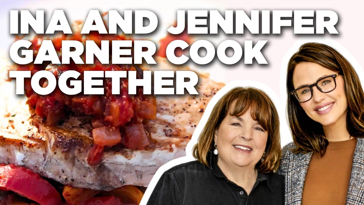 Ina Garten & Jennifer Garner Make Swordfish Proven&ccedil;al Together | Barefoot Contessa | Food Network