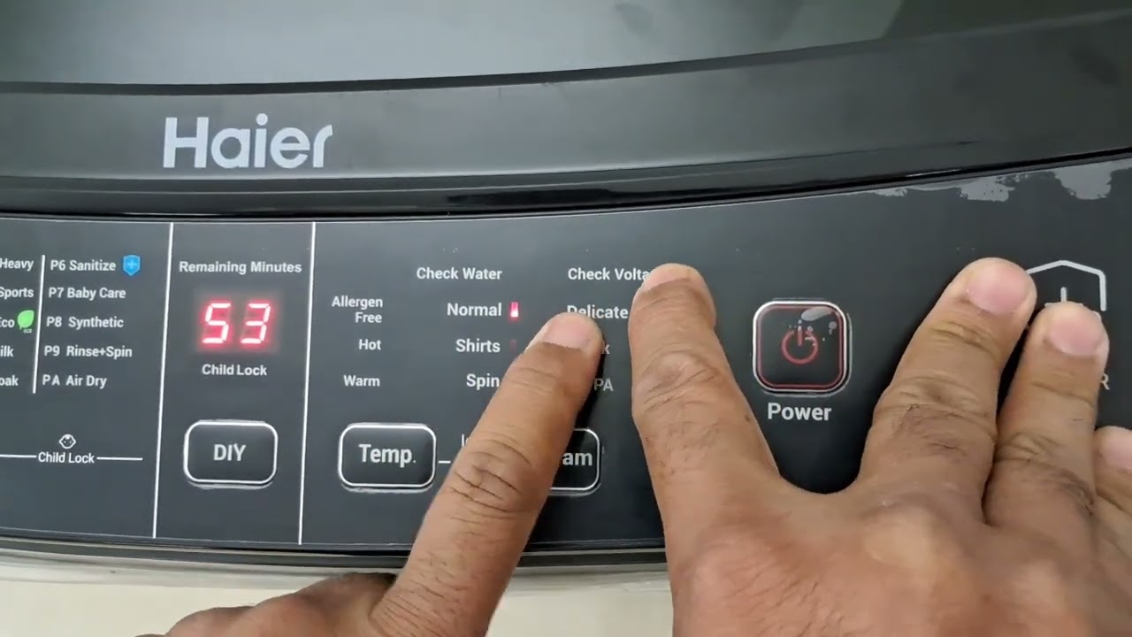 Haier Heater Model Top Load Washing Machine Demo H826 Series