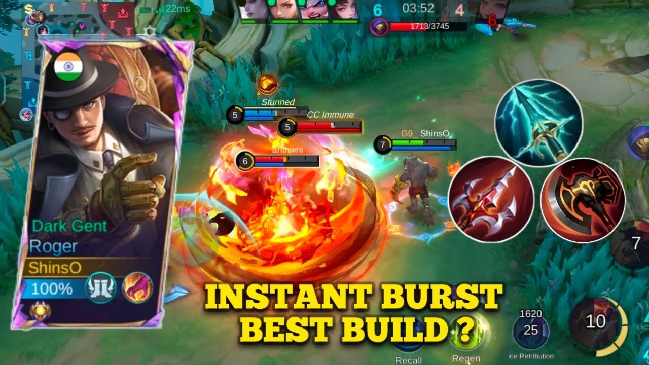 Roger Instant Burst Build 🔥| Roger best build 2025 | Roger Top global gameplay