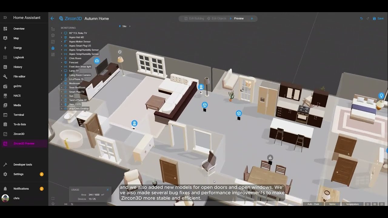 Zircon3D GA 1.1.0 – Home Assistant interactive 3D floorplan add-on