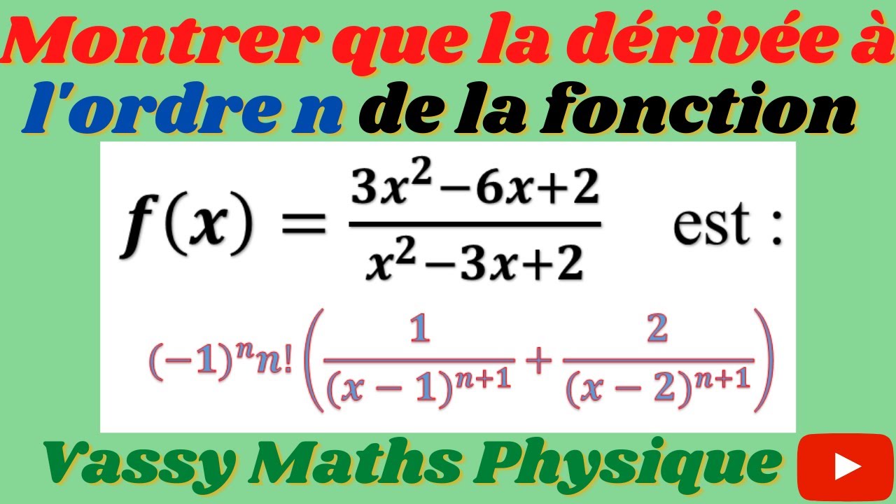 Dérivée SUCCESSIVE D'une fonction rationnelle // Exo corrigé