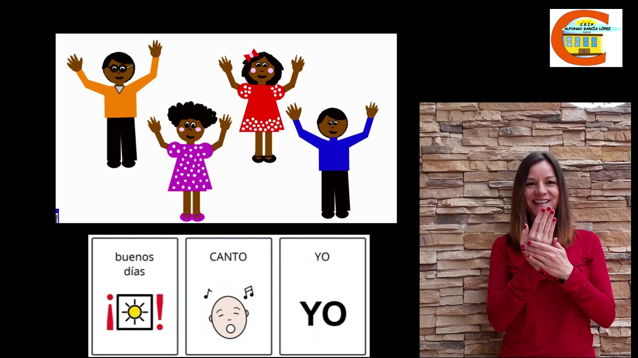 BUENOS DÍAS CON  LENGUA DE SIGNOS Y PICTOGRAMAS