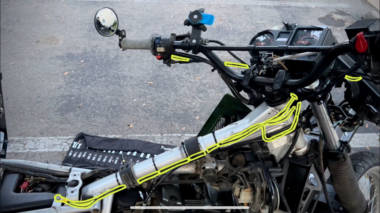 KLR650 Gen-1: Tidying Wires & Replacing Fuel Line