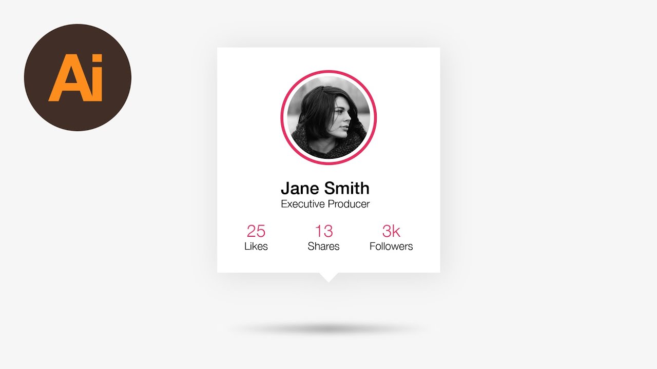 Learn How to Design a Social Profile UI in Adobe Illustrator | Dansky