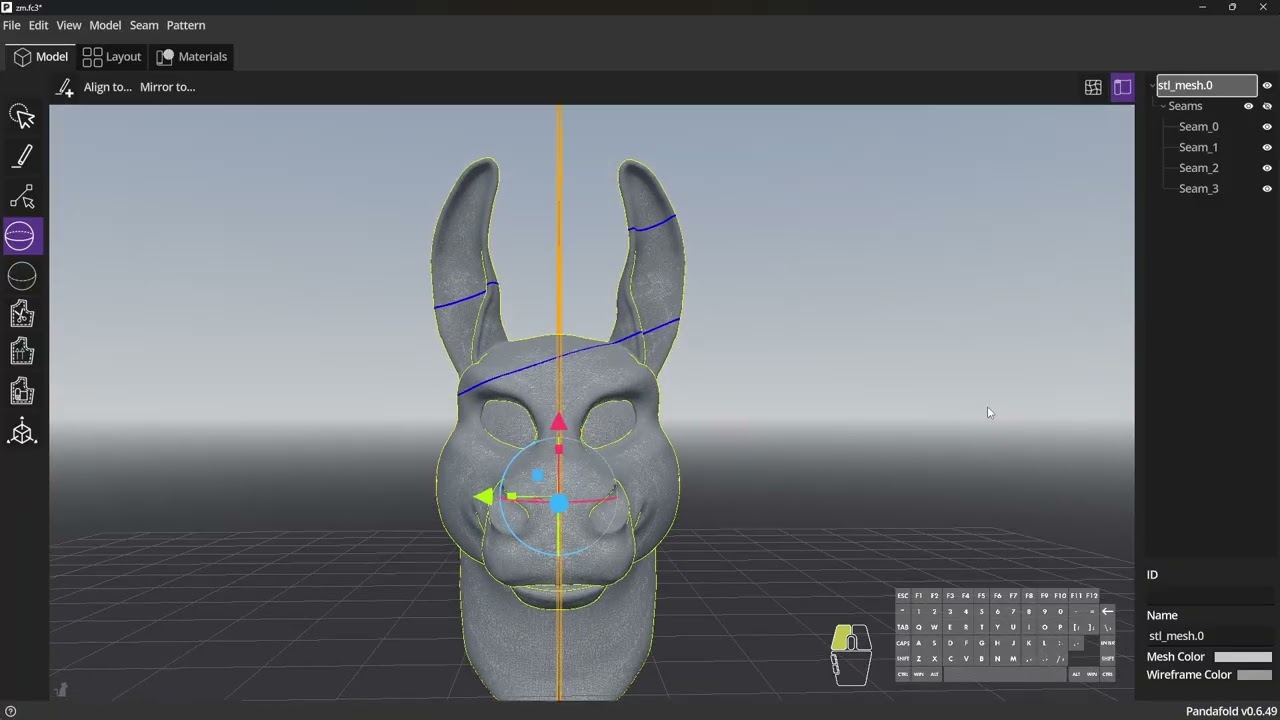 Model Tab: Create seam on plane tool