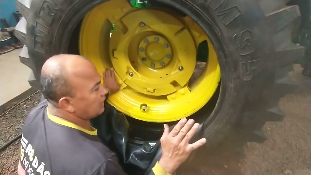 COMO MONTAR PNEU DE TRATOR SEM MARRETA | BORRACHARIA RODÃO