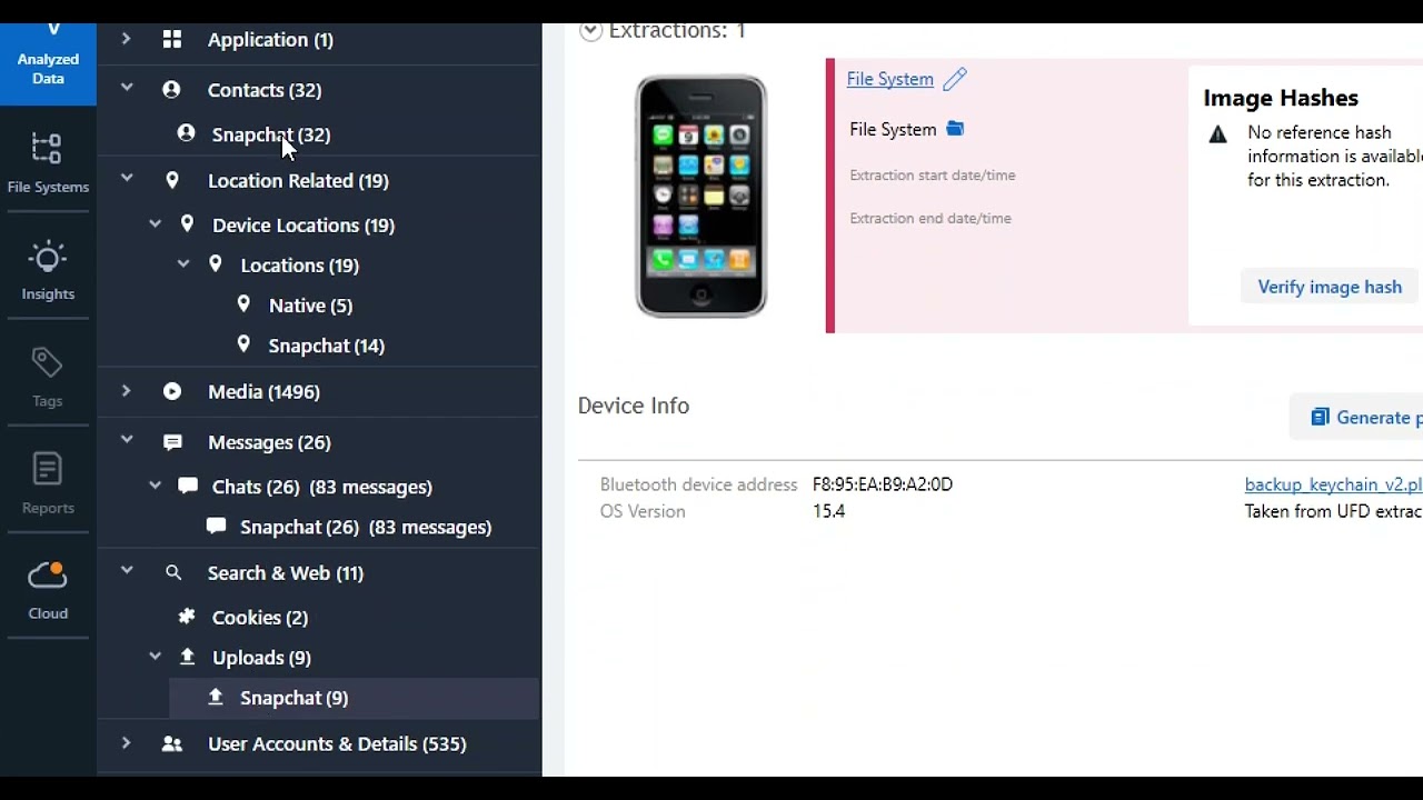 How to Use the Snapchat Features Built Into the New Version of Physical Analyzer