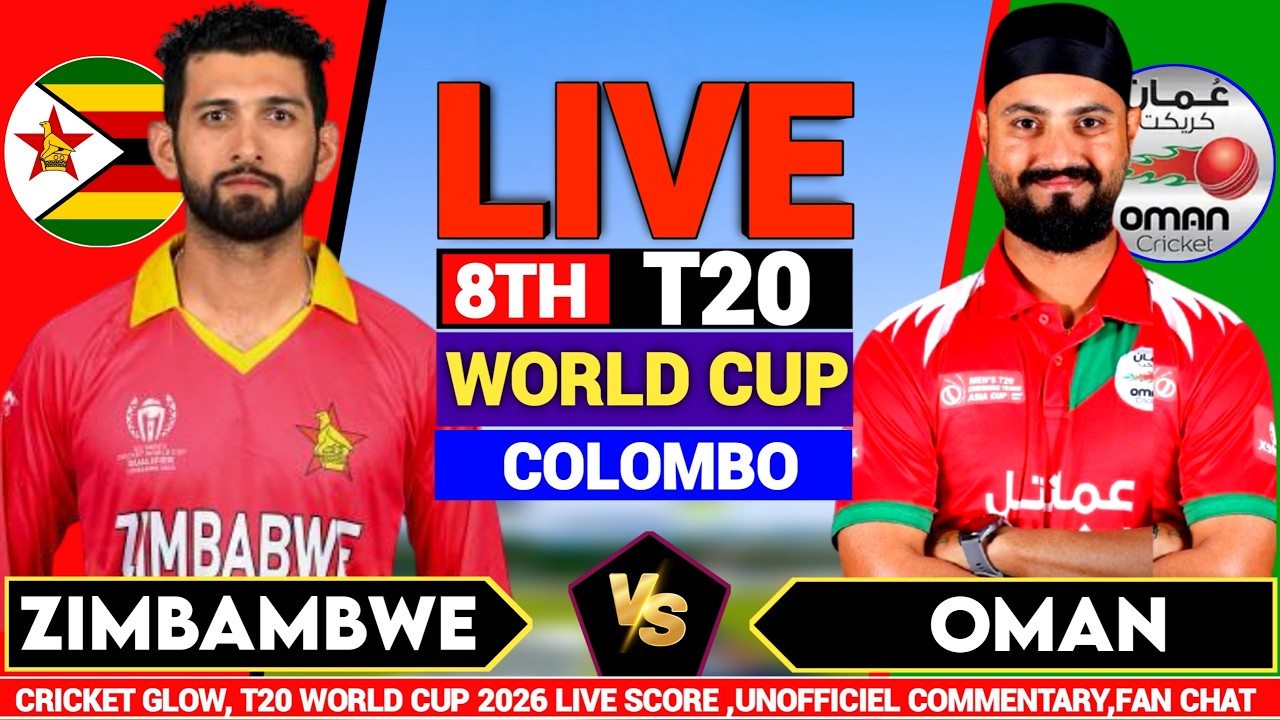 🔴Live: Zimbabwe vs Oman, T20 World Cup Match 8 | ZIM vs OMN | live Score, Commentary& Analysis