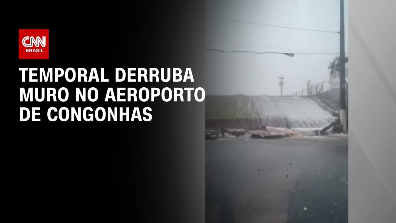 Fortes chuvas derrubam muro no Aeroporto de Congonhas | CNN NOVO DIA