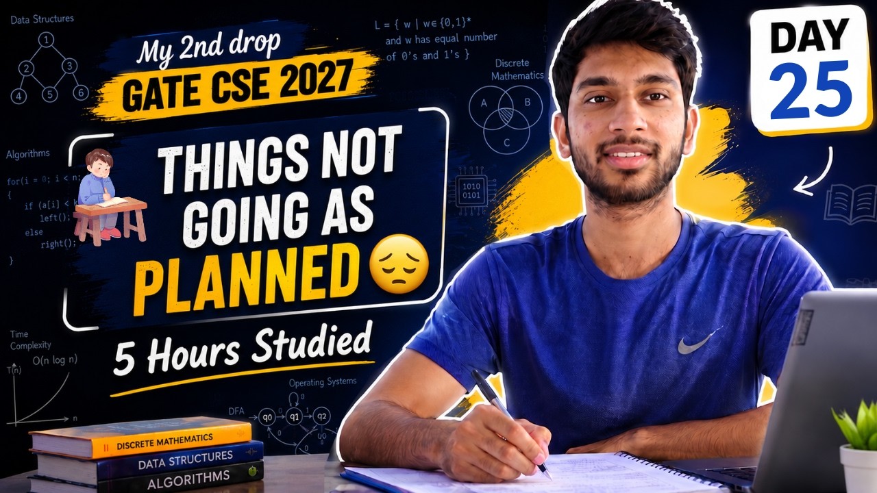Day 25 of 2nd DROP | Stuck Phase of Gate Preparation | Study Vlog | My Gate 2027 Journey