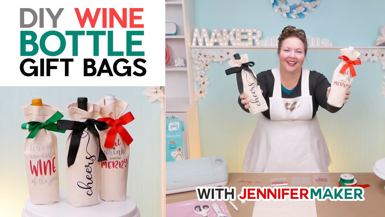 DIY Wine Gift Bags With Fun Vinyl Decals!
