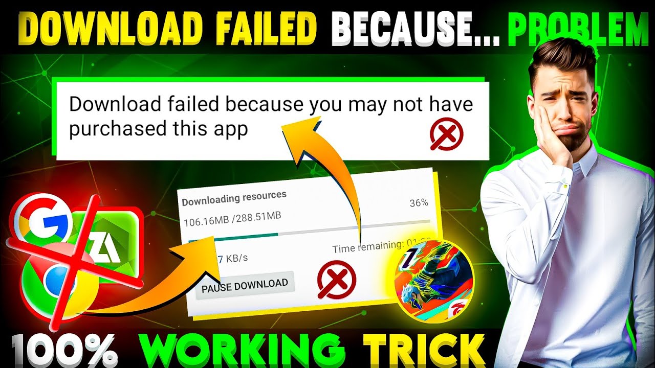 Download Failed Because The Resources Could Not Be Found | Free Fire Starting Problem 2024 |  Resume