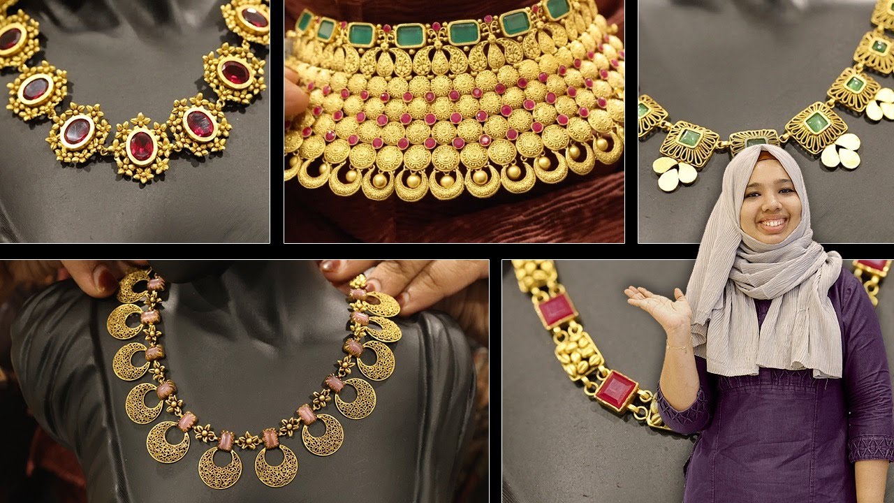 1.50 പവൻ മുതൽ START  ചെയ്യുന്ന Antique Necklace | Nakshathra 916 Gold and Diamonds