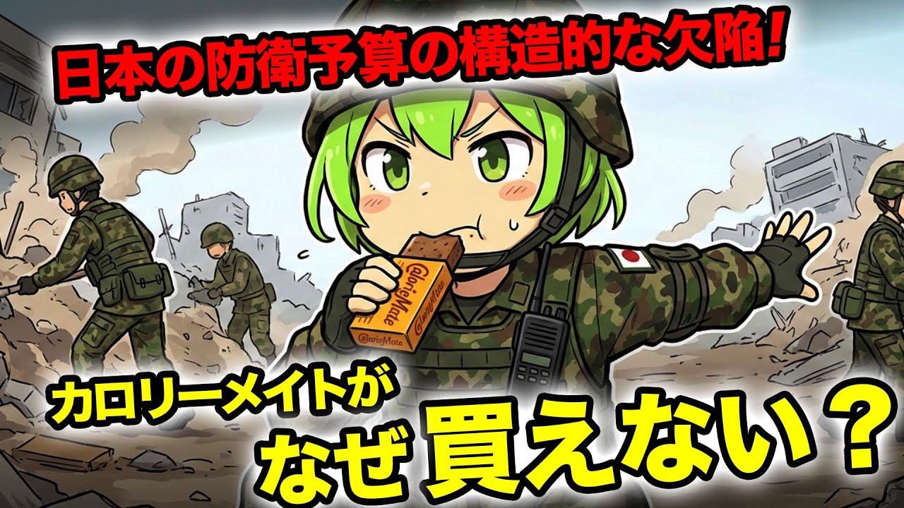 【なぜ自衛隊はカロリーメイトを買えないのか】小泉進次郎防衛大臣が自衛隊カロリーメイトの購入予算を確保したニュースを題材に、ミサイルはあるのに食費がない防衛予算の闇を徹底解説するのだ！【ずんだもん解説】