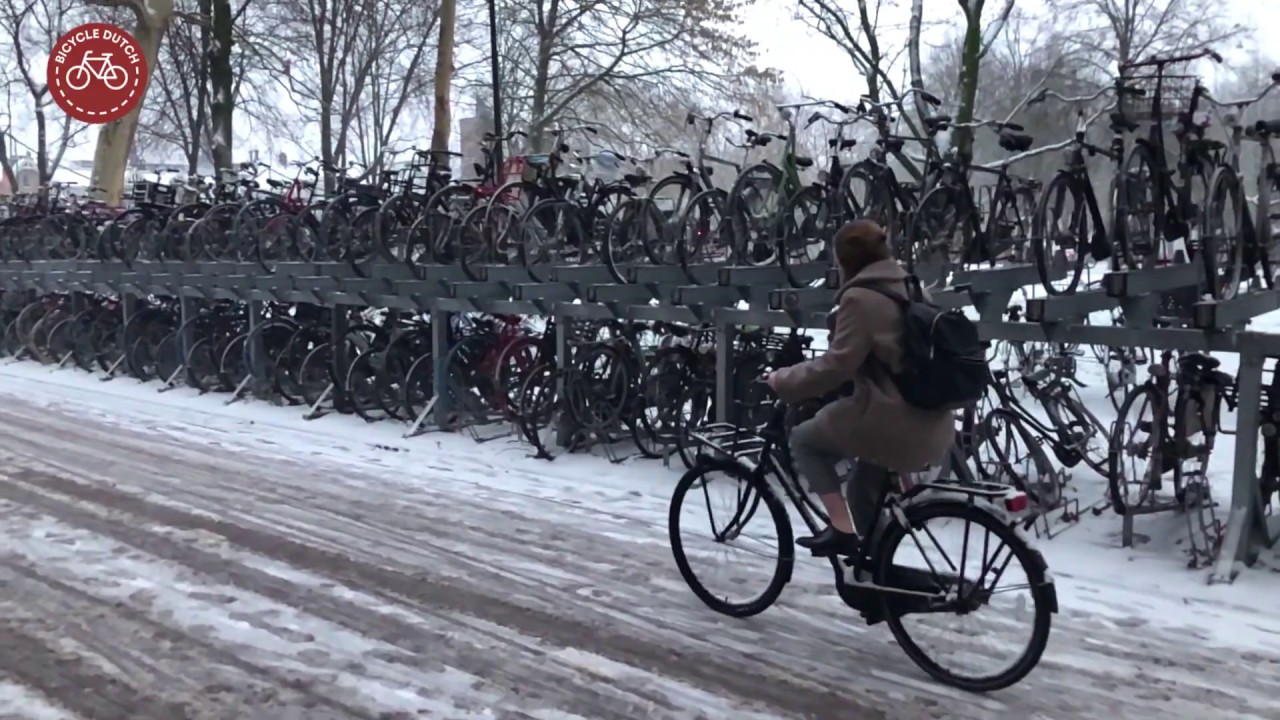 Cycling in the snow, Utrecht (NL)