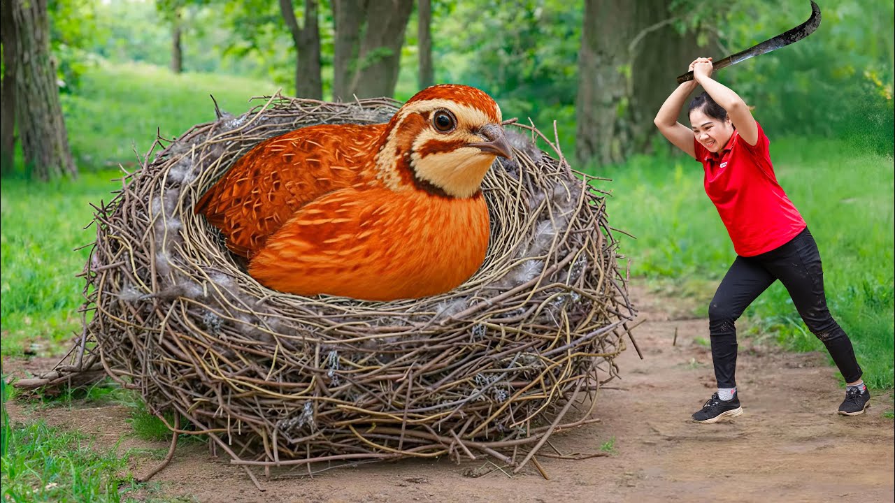 Harvesting Giant Honeycomb Quail & Go to Market Sell | recipe for finding birds in the Amazon