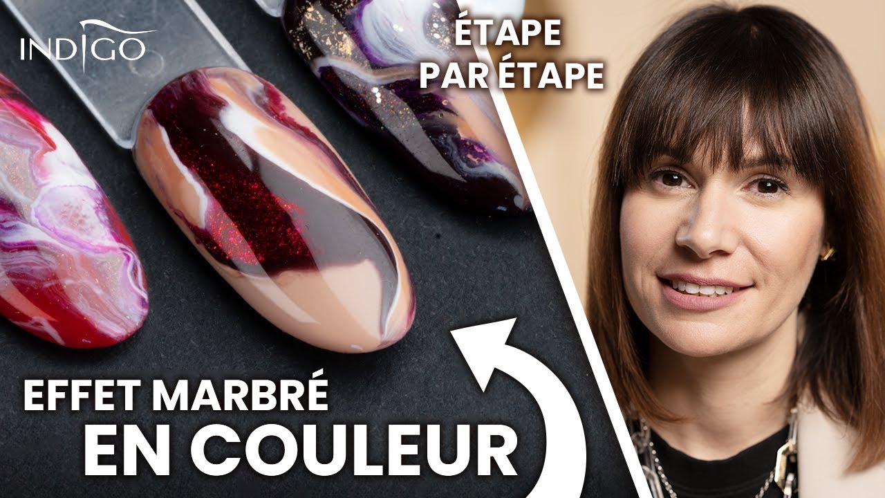 Effet marbre - comment faire des ongles marbrés en couleur ? | Indigo Nails Français