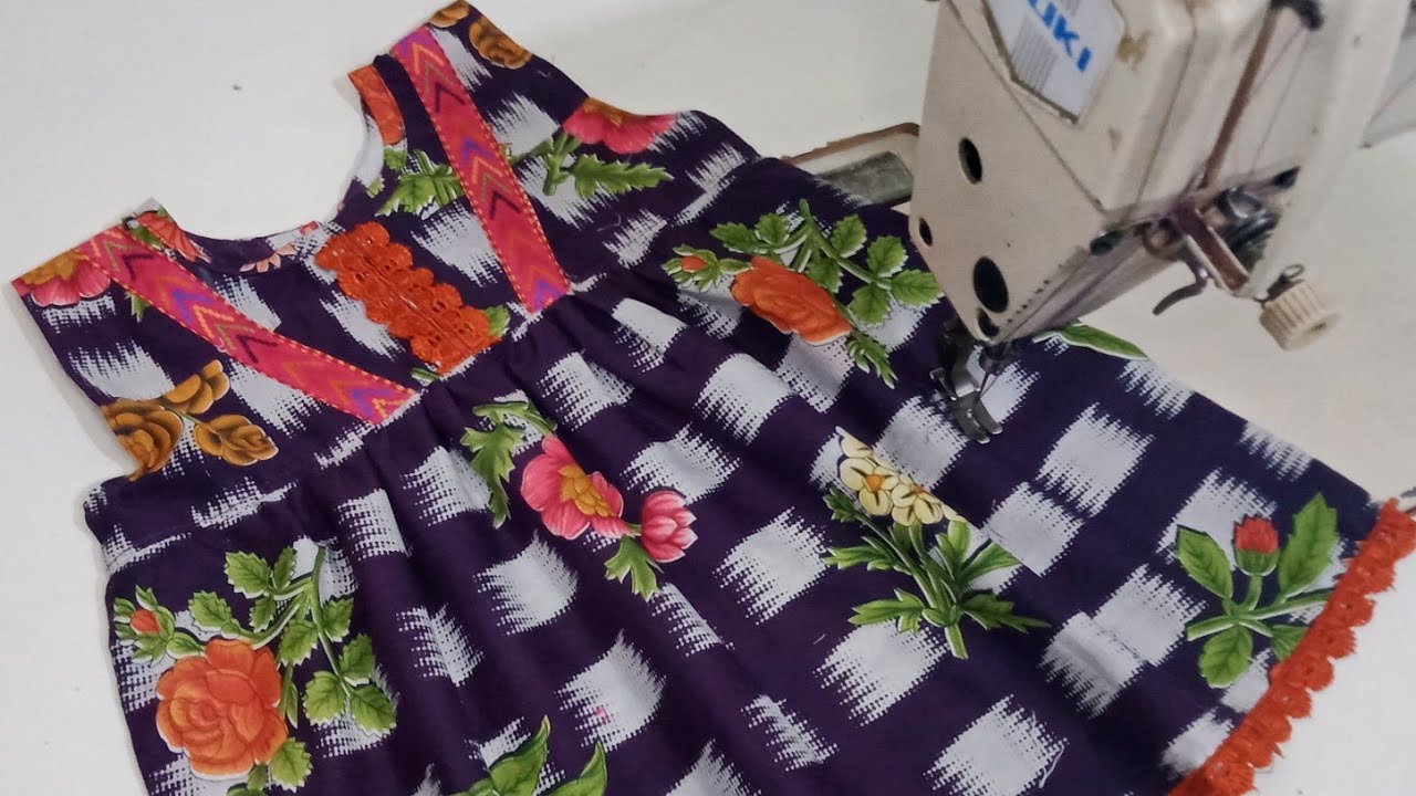 Beautiful summer frock design for baby girl cutting and stitching | stitching ideas for beginners