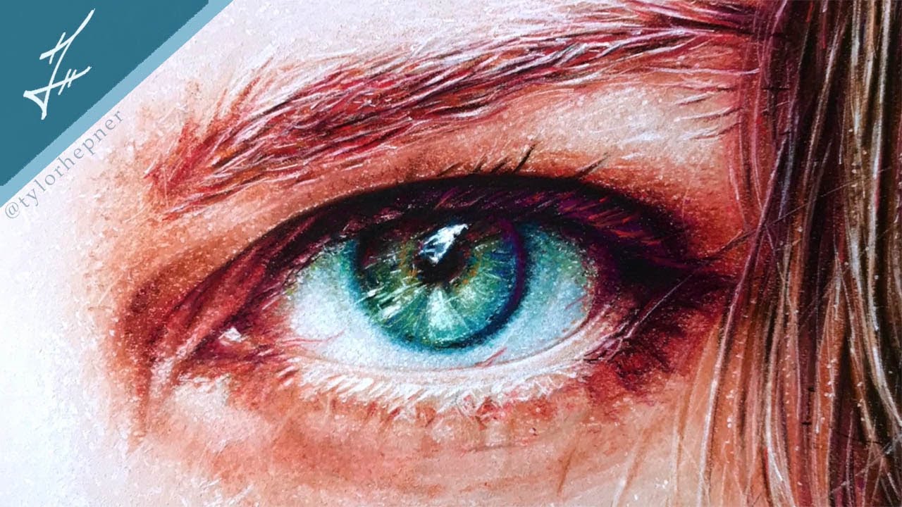 Drawing a Realistic Eye with Pastels | Time-lapse Speed Drawing |