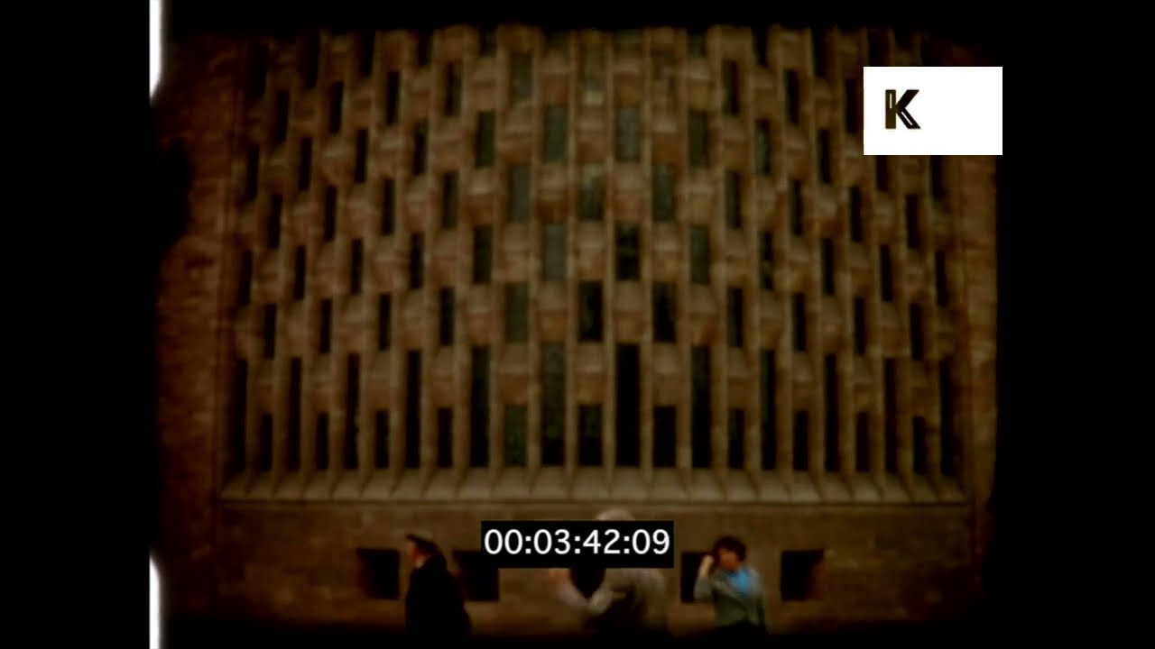 Coventry Cathedral, 1960s English Midlands, 8mm