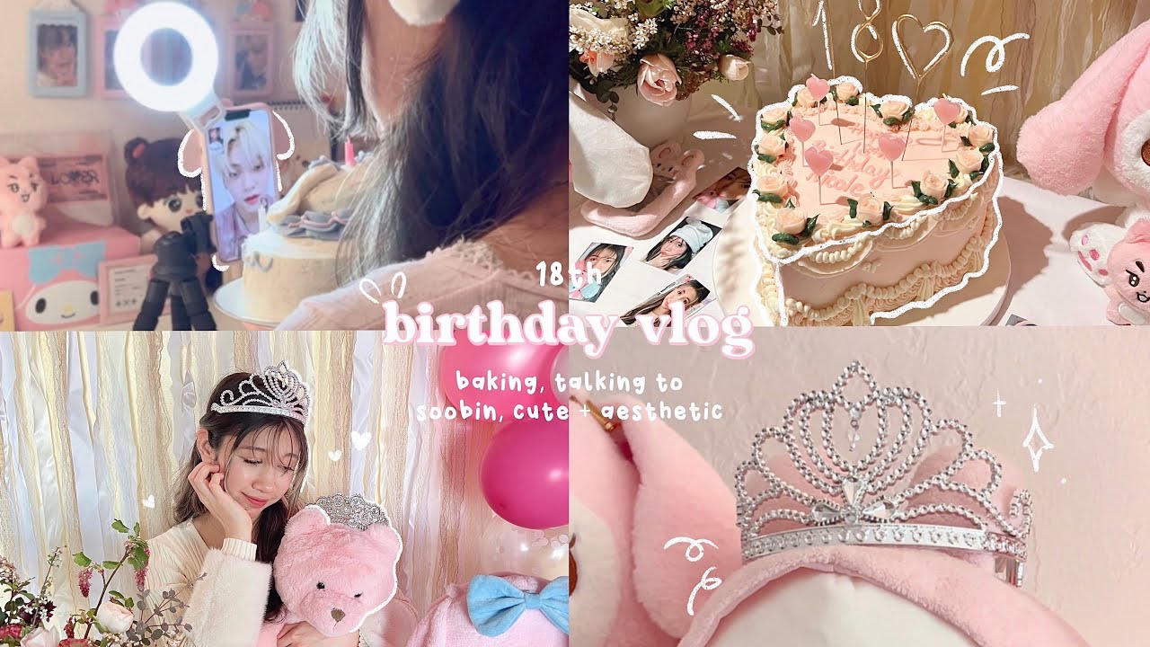 ВЛОГ О ДНЕ РОЖДЕНИЯ 🎂🐰 выпечка, фан-звонок Субину, исполняется 18, мило и эстетично