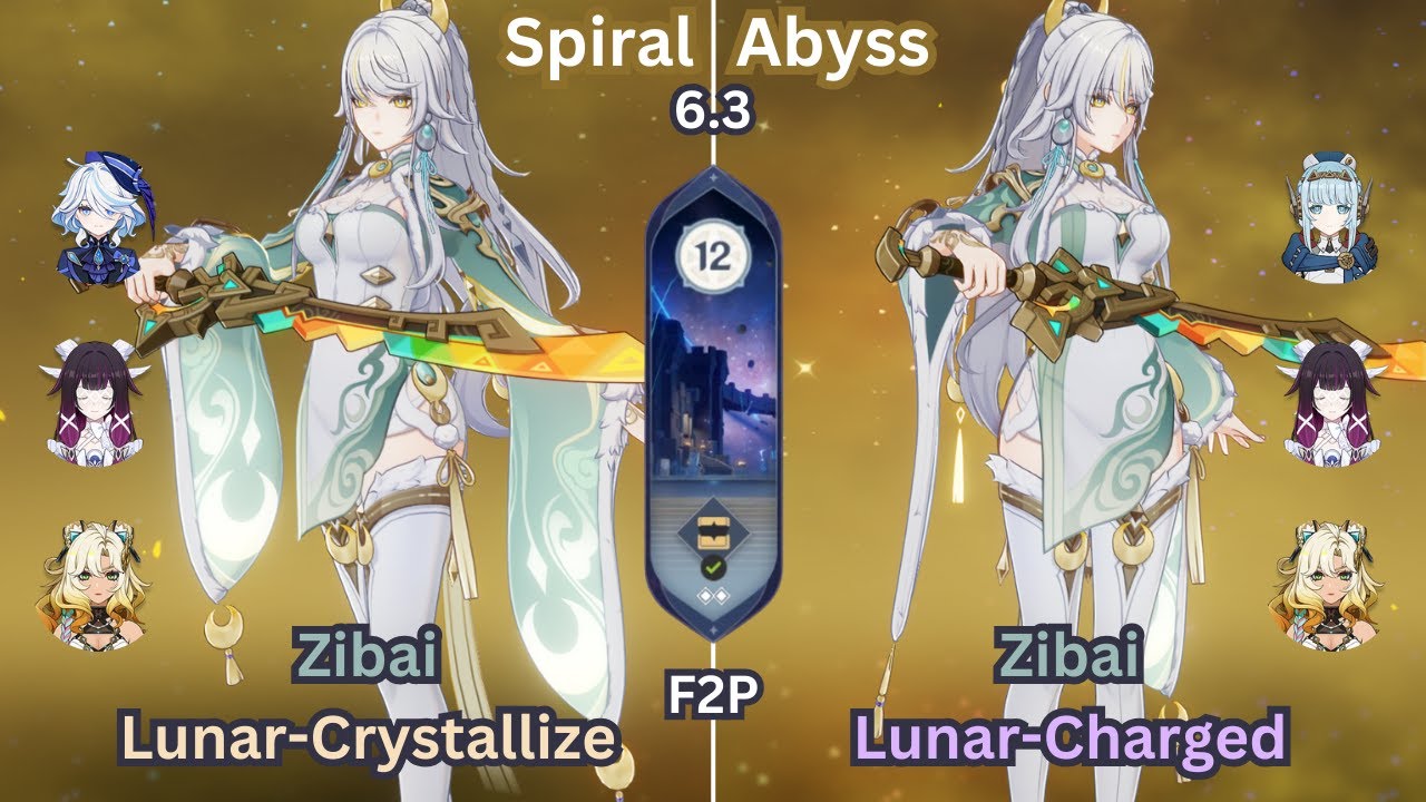 C0 Zibai Lunar-Crystallize & C0 Zibai Lunar-Charged | Spiral Abyss 6.3 | F2P | Genshin Impact