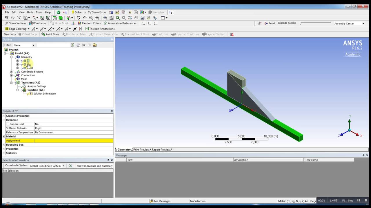 Ansys Workbench 16.2 - Classical Mechanics #2. Відеорозв'язник з теоретичної механіки
