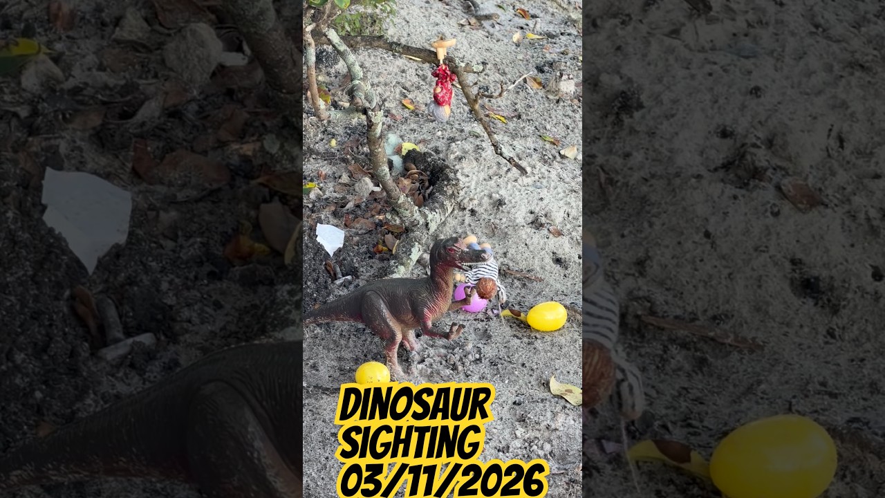 BREAKING NEWS: a Dinosaur attacking people @ Crescent Beach Florida