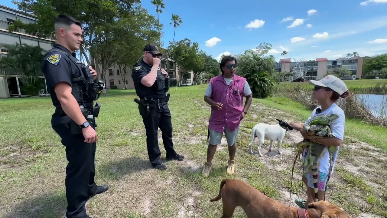 Iguana hunting with dogs! Cops Called!