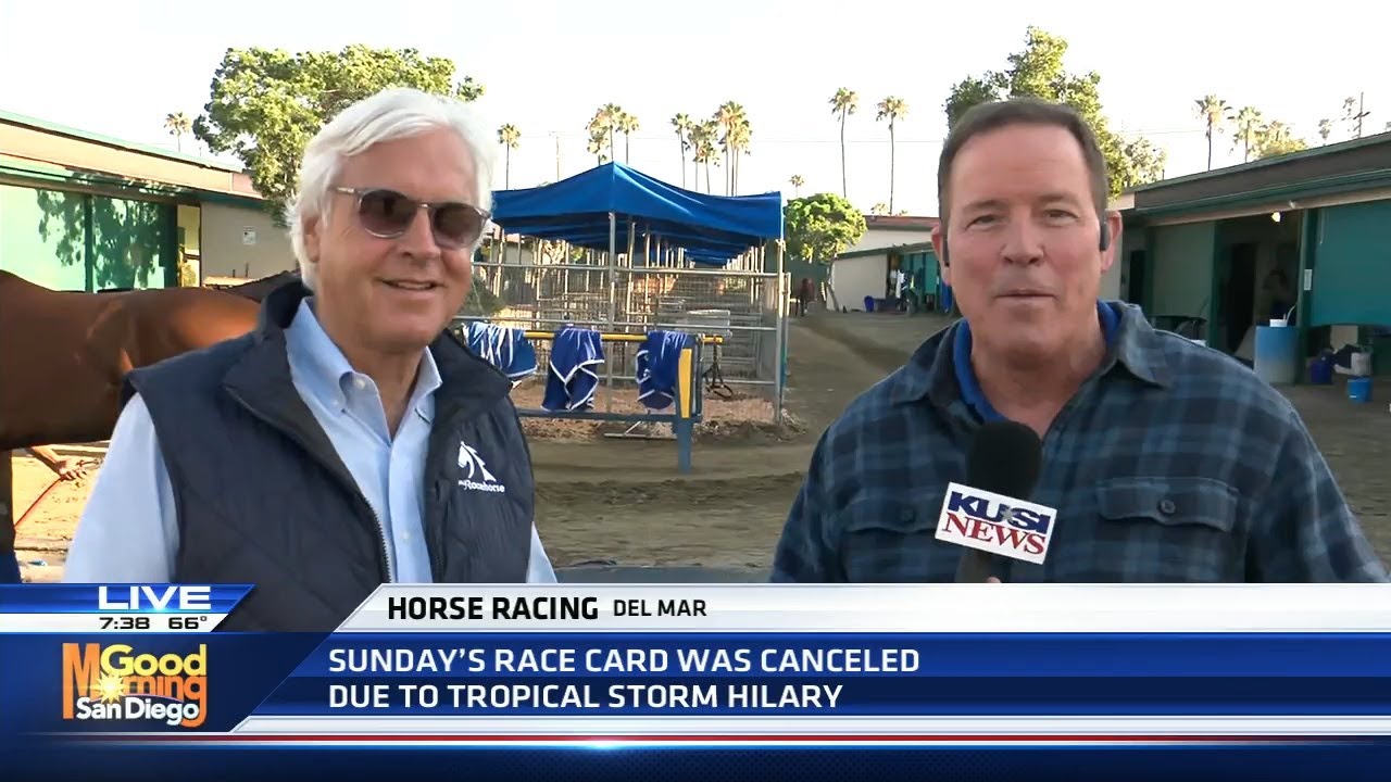 Trainer Bob Baffert preps horses for a day of racing at Del Mar