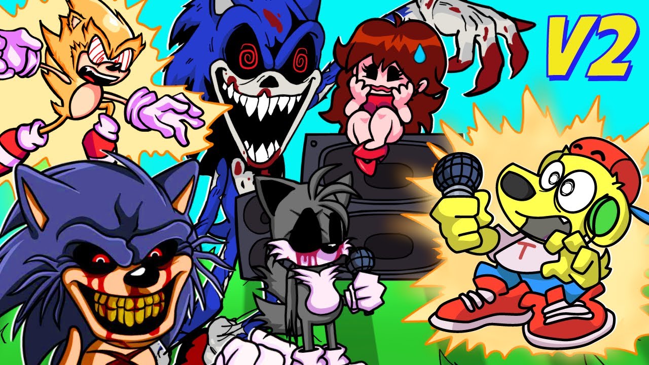 Friday Night Funkin против SONIC.EXE UPDATE 2.0 - безумие ... Модификации FNF 112